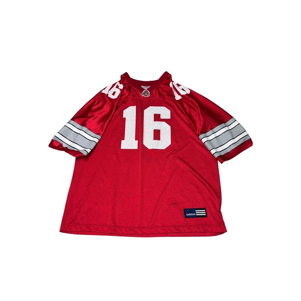 Vintage Adidas Ohio State Buckeyes Dazzele Jersey Red #16 Youth XL NCAA Football
